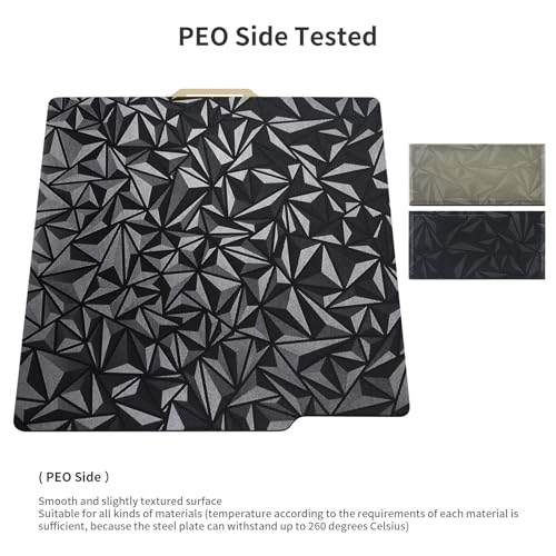 3D Printer Platform 257 x 257mm for Bambulab X1 X1C P1P P1S: Powder PEI - Texture PEO Build Plate for 3D Printing Project Removable and Flexible Spring Steel Sheet BCZAMD