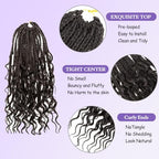 Goddess box braids Crochet Hair,10inch Pre Looped Crochet Boho Braids with curly Ends,8pcs Boho Box Braids Crochet Hair Extensions for Black Women