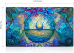 MTG Playmat, TCG Card Game Playmat, Stitched Edge, Non-Slip Rubber Bottom - 24 x 14 inch - Island