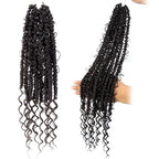 Goddess Passion Twist Hair with Curly End 12 Inch Short Pre-Looped Boho Style Crochet Braids Pre-twisted (8 Packs, 4#, Brown)