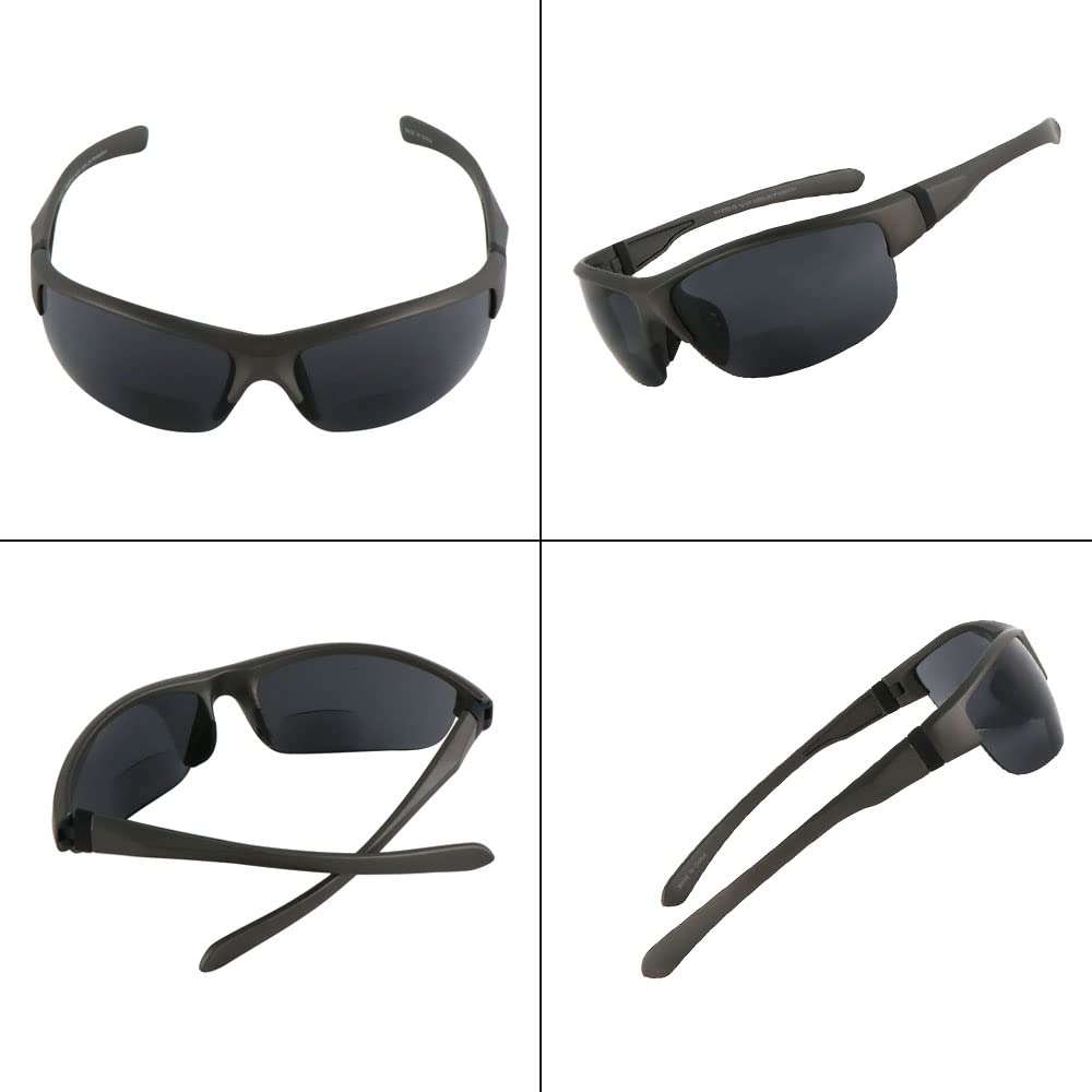 Hyyiyun 3 Pairs Bifocal Wrap Around Sunglasses for Men and Women, Sun Reader UV Protection with 3 Microfiber Pouch