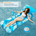 Jasonwell Inflatable Pool Float Adult - Pool Floaties Lounger Floats Floating Chair Raft with Adjustable Backrest Cup Holders Water Floaty Lake Lounge Tanning Floats Beach Party Toys for Adults (Blue)