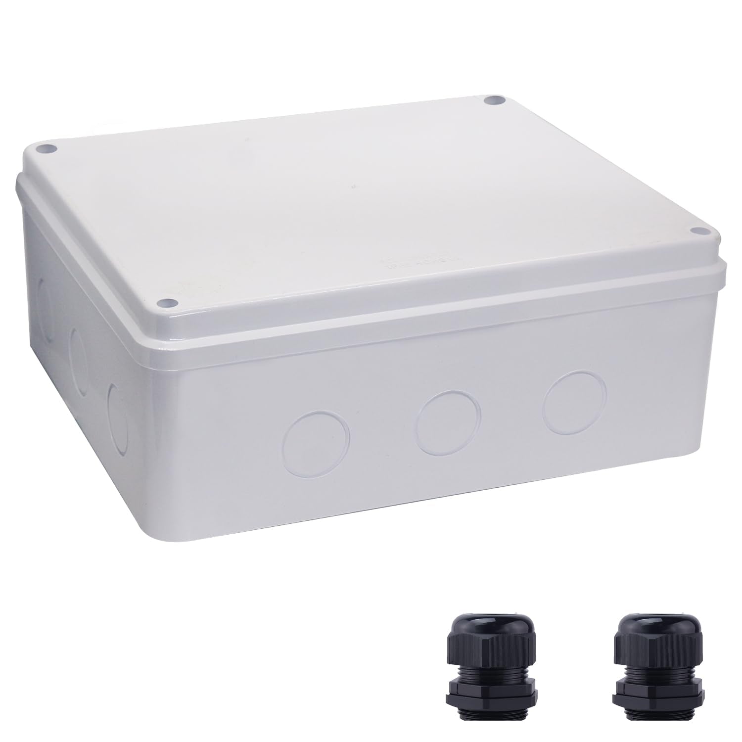 LuSumtly Junction box Dustproof Waterproof IP65 ABS Plastic Electrical Boxes, Indoor & Outdoor Electrical Power Cord Enclosure Universal Project Box DIY Case White 11.8 x 9.8 x 4.7 inch(300x250x120mm)