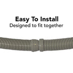 Puri Tech 6 Pack Universal Swimming Pool Cleaner Suction Hose 48 Long Grey Color for Hayward Navigator, Pool Vac Ultra, AquaBug, Polaris ATV and More