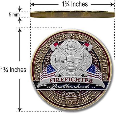 & Emblem - Firefighter Brotherhood Challenge Coin Saint Florian in Deluxe Display tin with Bonus polishing Cloth