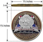 & Emblem - Firefighter Brotherhood Challenge Coin Saint Florian in Deluxe Display tin with Bonus polishing Cloth