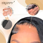 Triippy Raw Hair 5x5 HD Lace Closure Body Wave More Less Shedding than Regular Virgin Hair, 0.10mm Ultra-Thin 5x5 Swiss Real HD Lace with 100% Raw Cambodian Human Hair 16 Inches
