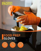 PACIFIC PPE Strength Nitrile Industrial Orange Gloves, 8 Mil, Diamond Texture Disposable Heavy-Duty, Powder Free, Medium, 100 Count