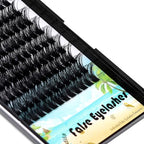 Large Pack 8-20mm to Choose D Curl Cluster Eyelash Extensions D Curl Wide Stem Individual False Eyelashes Dramatic Volume Eye Lashes Set Home DIY Lashes (Mixed 14-16-18mm Kit)