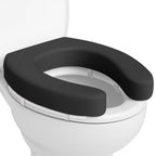 Vive Toilet Seat Cushion (Soft Cushioned Foam) - Easy Clean Padded Bathroom Attachment - Elongated, Standard Seats - Comfort and Support Donut for Handicap, Adults (2" Cushioned Foam, Black)