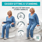 Lunderg Raised Toilet Seat with Handles - Round/Standard - Easy to Install Toilet Seat Risers for Seniors - Adds 3 Inches & Works like the one you’ve always used - Elegant design - No Hospital Vibe