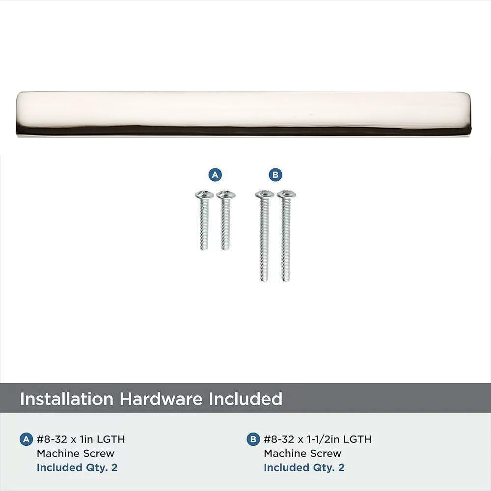 khtumeware 10 Pack Solid Handles 8-Inch(203mm) Polished Nickel Cabinet Pulls,Heavy Duty for Kitchen Cabinets, Cupboards, Drawers and Bathroom Hardware