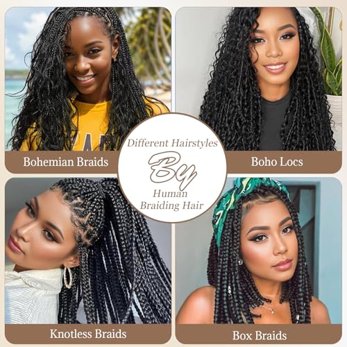 99J Human Braiding Hair 30 Inch Deep Curly Bulk Human Hair for Braiding 2 Bundles 100G No Weft Brazilian Virgin Water Wave Bohemian Braiding Hair Extensions for Boho Knotless Braids 99J Burgundy Micro