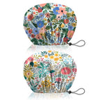 2 PCS Shower Cap Reusable Waterproof Double Layer Elastic Adjustable Hair Bath Caps Cute Aesthetic for Women Girls-Flowers