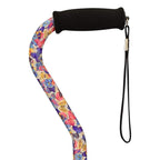 Nova Joy Designer Offset Quad Cane for Seniors - Unisex Adjustable Lightweight Walking Aid with Foam Handle, Wrist Strap and Anti-Rattle Lock - Essential Mobility Support - Butterfly Symphony
