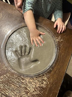 Large DIY Handprint Stepping Stone Kit, Mother's Day Gift, Footprint Stepping Stone (10 Inch + Stamp Set)