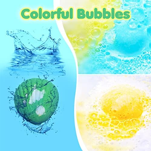 Bath Bombs for Kids with Surprise Toys Inside, 12 Pack Shell Kids Bath Bombs Gift Set for Girls Boys Birthday, Christmas, Halloween, Handmade Organic Bath Fizzy Bomb with Sea Animal for Children