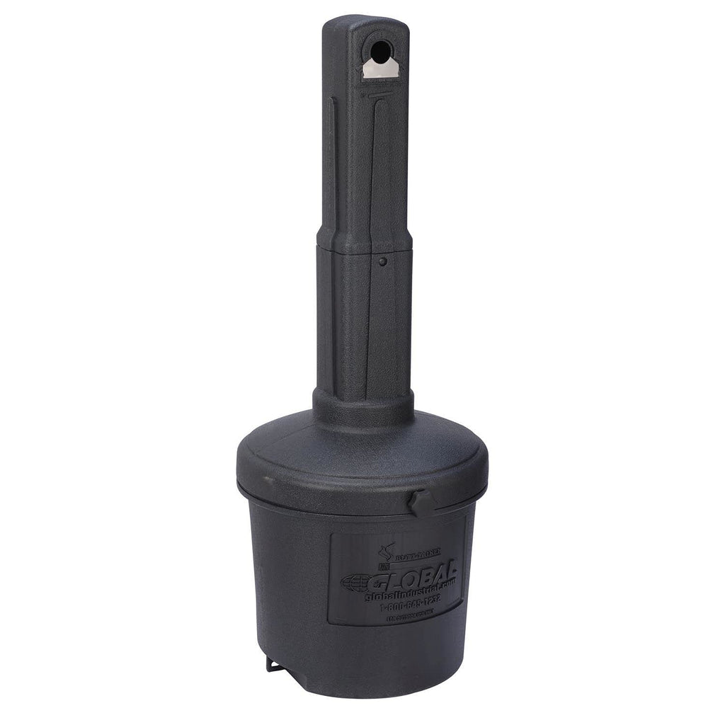 Global Industrial Free Standing Outdoor Cigarette Receptacle Ashtray, Black