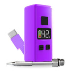 Mini Rechargeable Soldering Iron Pen, with Built-In USB C Battery Cable, Adjustable Voltage 1.5v-4.2v, LED Display, Removable Thread Burner Tip (Purple)