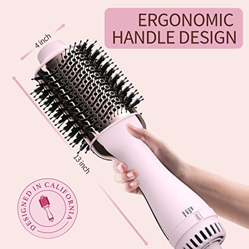 Hair Dryer Brush Blow Dryer Brush in One Upgraded 4 in 1 Hair Dryer and Styler Volumizer with Negative Ion Anti-frizz Ceramic Titanium Barrel Hot Air Brush Hair Straightener Brush