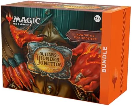 Magic: The Gathering Outlaws of Thunder Junction Bundle - 9 Play Boosters, 30 Land Cards + Exclusive Accessories