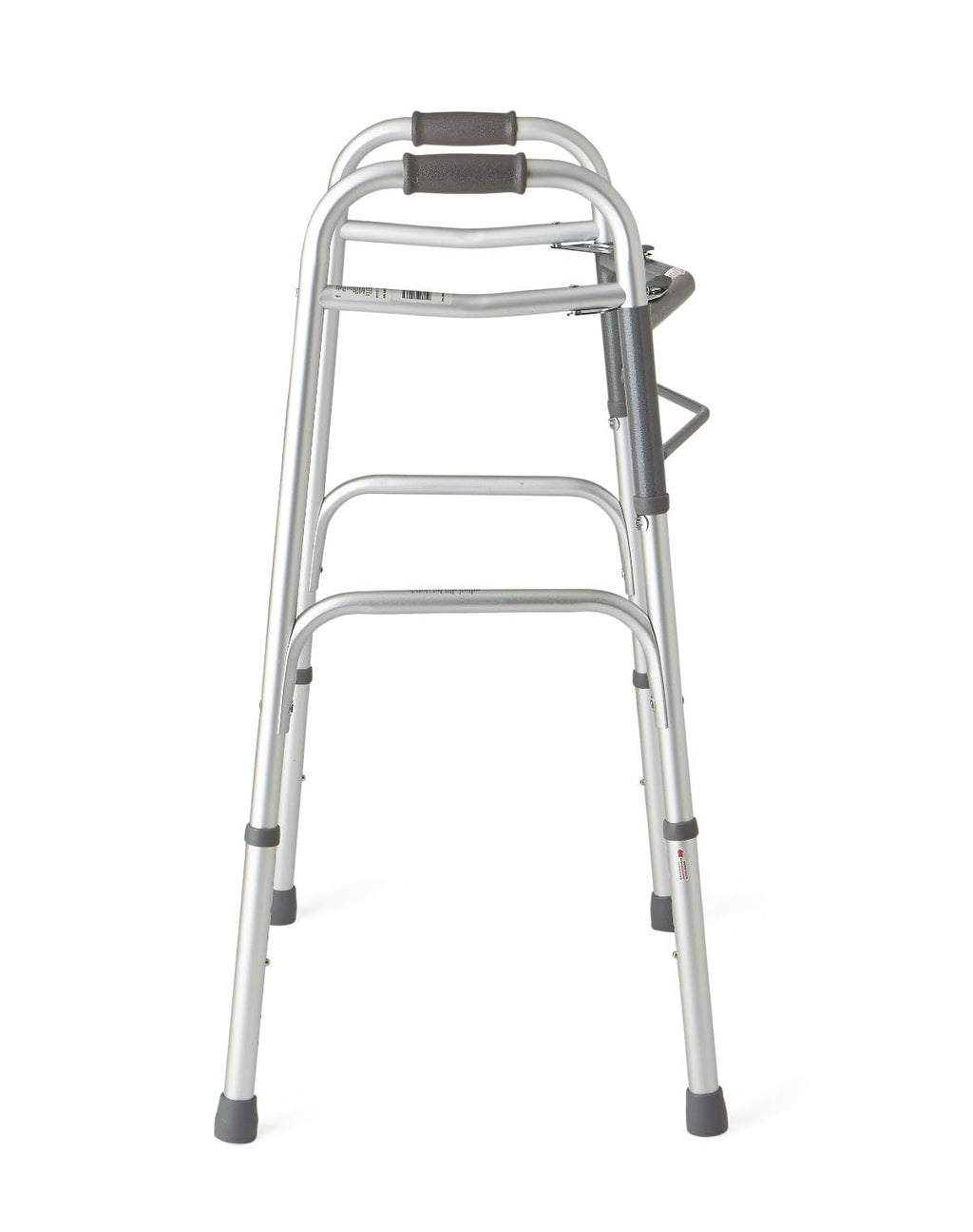Caring Two-Button Folding Walkers Without Wheels, 300 lbs Weight Capacity - Robust & Adjustable Mobility Aid for Elderly and Disabled Individuals - 1 Count