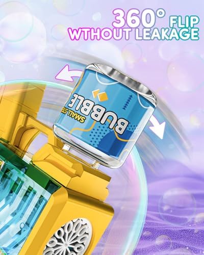 Bubble Gun 2 Packs for Kids, Automatic Bubble Machine with 2 Bottles &25 Bags Refill Solution, Bubble Maker Gifts for Kids, Outdoor Game Toys for Boys&Girls Ages 3+