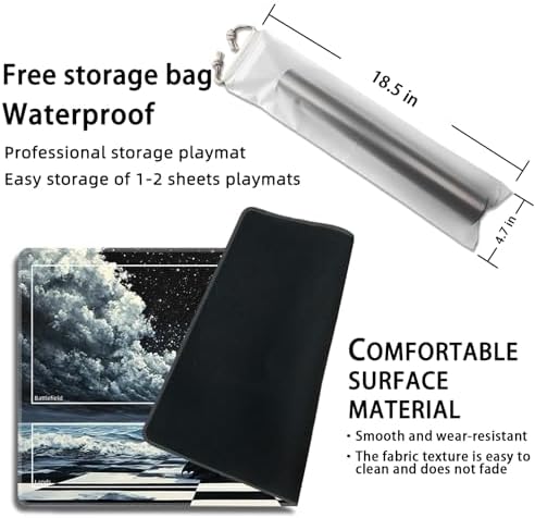MTG Playmat with Zones Magic Card Playmat Game Mat,TCG & CCG Card Games Mat with Free Storage Bags Size 24 x 14 Inches (with Zones,Eye)