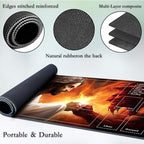 for MTG Game Playmat, for Magic TCG Rubber Play mat,Tabletop Card Playmats with Smooth Surface,Trading Card Inked Game Mat with Zones,Battle Game,God Battles