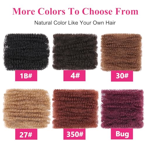 Unionbeauty Afro Kinky Bulk Hair for Micro Twist 8 Inch 3 Packs Ginger Braiding Hair for Dreadlock Extensions Curly Braiding Loc Repair Boho Braids Mini Passion Twist for Black Woman 30g/Pack 350#