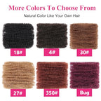 Unionbeauty Afro Kinky Bulk Hair for Micro Twist 8 Inch 3 Packs Ginger Braiding Hair for Dreadlock Extensions Curly Braiding Loc Repair Boho Braids Mini Passion Twist for Black Woman 30g/Pack 350#