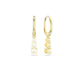 Swarovski Stilla Attract hoop earrings, Round cut, White, Gold-tone Finish