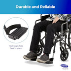 Invacare T93HCP Wheelchair Hemi Footrest with Composite Footplate and Heel Loop for Wheelchair, Pair