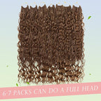 Goddess Box Braids Crochet Hair for Black Women 24 Inch 7 Packs Boho Crochet Box Braids Pre Looped Bohomian Box Braids crochet hair with Curly Ends Synthetic Braiding Hair Extensions M33/30/27