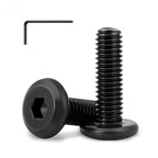 M5 x 10mm (25 Pack) Metric Flat Head Hex Socket Cap Screws Bolts, Black Oxide 304 Stainless Steel 18-8, Hex Drive, Bright Finish Fully Machine Thread