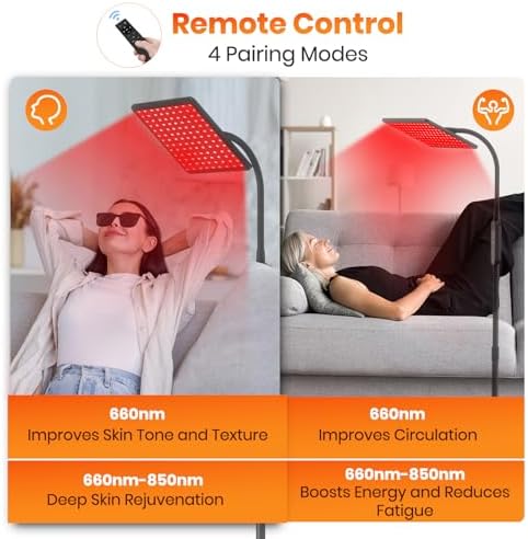 Red Light Therapy Lamp：Gooseneck Infrared Red Light Therapy Lamp with Led 660nm&850nm Red Light Therapy for Face and Body,Remote Control Near Infrared LED Red Light Therapy lamp Device at Home