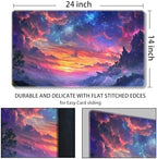 MTG Playmat Magic Card Playmat Game Mat,TCG & CCG Card Games Mat with Free Storage Bags Size 24 x 14 Inches (No with Zones,Cloud3)
