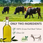 Beef Tallow for Skin | 100% Grass Fed Handmade Tallow Face Moisturizer | Face & Body | Whipped Moisturizer | 100% Natural Tallow Balm | No Parabens | Sensitive & Dry Skin, Eczema, Psoriasis