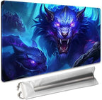 Premium Board Game 24x14in MTG Playmat Compatible for OCG CCG RPG TCG Playmat (Blue The Wolf)