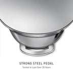simplehuman 45 Liter/ 12 Gallon Semi-Round Hands-Free Step Trash Can, Brushed