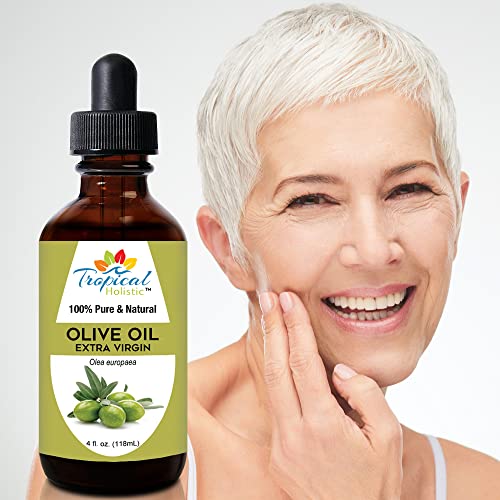 Extra Virgin Organic Olive Oil 4 oz - Cold Pressed Unrefined - Use For Face, Skin, Hair, Dry Scalp, Massage