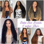 Boho Goddess Box Braids Crochet Hair for Black Women-8 Packs 24 Inch Pre Looped Crochet Braids Curly Ends (30#, 24 Inch (Pack of 8))
