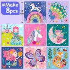 EZCRA Easy Arts and Crafts for Kids - Fun Gem Sticker Kit - 8 Unicorn Princess Themes, 990+ Stickers - Gem Art for Kids - Diamond Art Kits - Gifts for Girls Ages 3-8