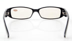 CessBlu Computer Glasses with Crystals for Women Reading Blue Light Filter Eyeglasses(Black) without Strength