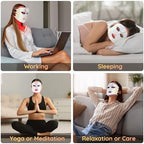 Red Light Therapy for Face, 7+1 Color Infrared Light 850nm Portable Wireless Led Face Mask Light Therapy with Timing Function and Rechargeable for Facial Led Mask Skincare at Home and Travel