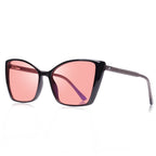 JFXQDR Women's Fluorescent-41 Rose Cat Eye Tinted Blue Light Blocking Glasses for Migraine, Light Sensitivity, Photophobia & LED Gaming Computer Screen Glare