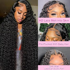 BVLBVL 32 Inch 13x6 Deep Wave Lace Front Wigs Human Hair Curly Human Hair Wig 200 Density HD Lace Frontal Curly Wig Human Hair