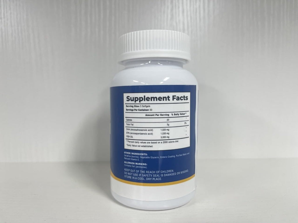 Omega 3 Fish Oil 6000 Mg with Maximum EPA DHA - Supports Brain, Liver, Heart & Immunity - Made in The USA - 150 Softgels