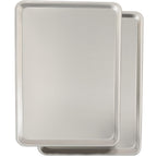 Commercial Quality Baking Sheet Pan Set, Natural Aluminum Cookie Sheet, Umite Chef Warp Resistant Baker's Half Sheet Pan, Large Thick Cookie Tray Pans for Baking, Roasting(2 Pack, 18X13In)