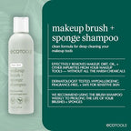 EcoTools Makeup Brush Cleansing Pad + Deep Clean Shampoo Bundle, Brush Cleaner Mat & Makeup Brush Cleanser For Deep Cleaning Tools, Clean Formula, Cruelty-Free, & Vegan, 2 Piece Set